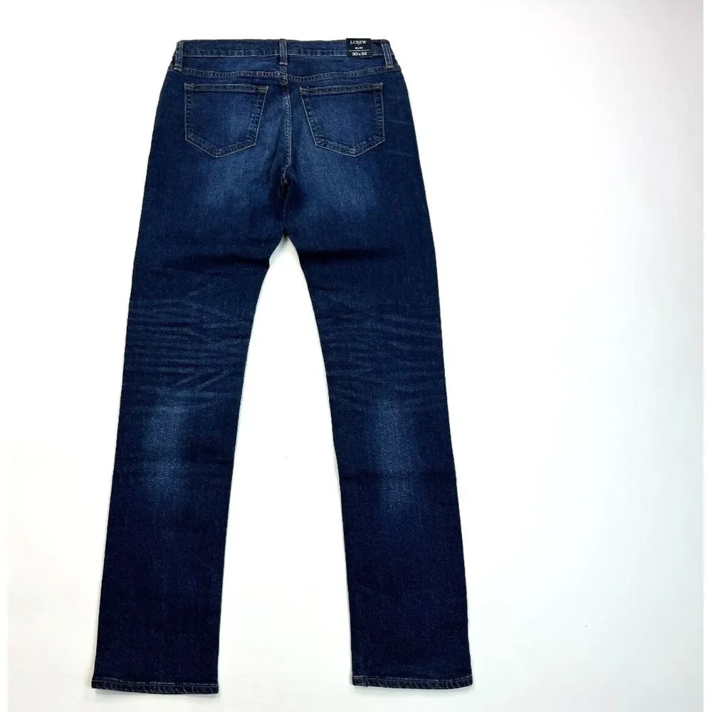 J Crew Flex Slim-fit Jean Mens 30x32 NWT Stretch Cotton‎ 5-Pockets Flat front